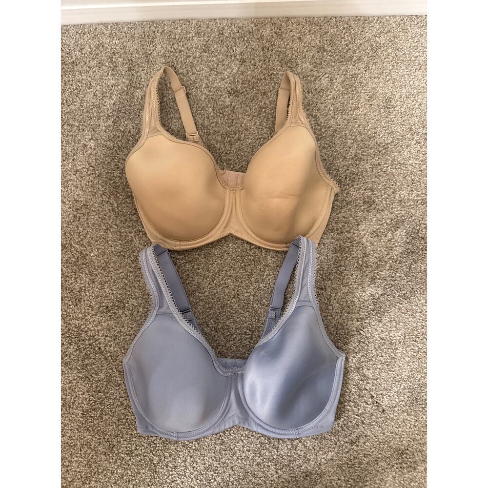 Wacoal Basic Beauty  Underwire Full Coverage Tshirt Bra Bundle(2)32DD,Tan&Silver